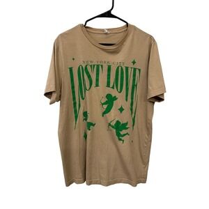 Lost Love NYC Graphic T-Shirt Tan Size L
